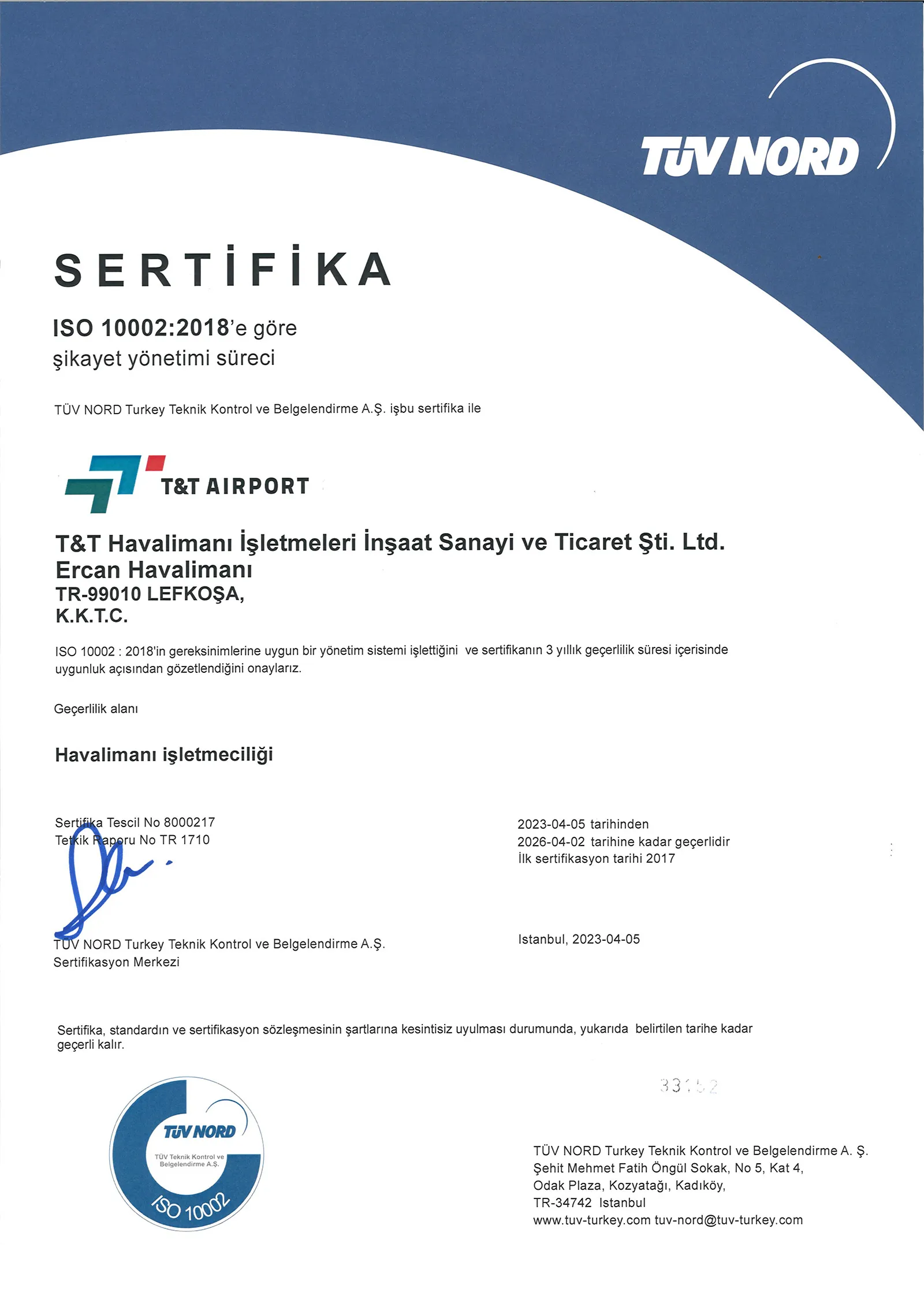 Airport Operation Certificate
