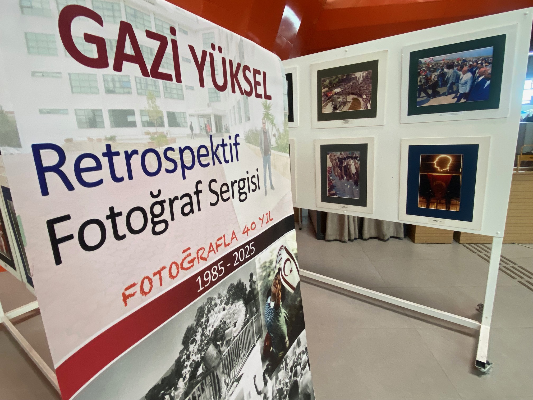 Gazi Yüksel’in Retrospektif sergisi Ercan Havalimanı’nda açıldı.